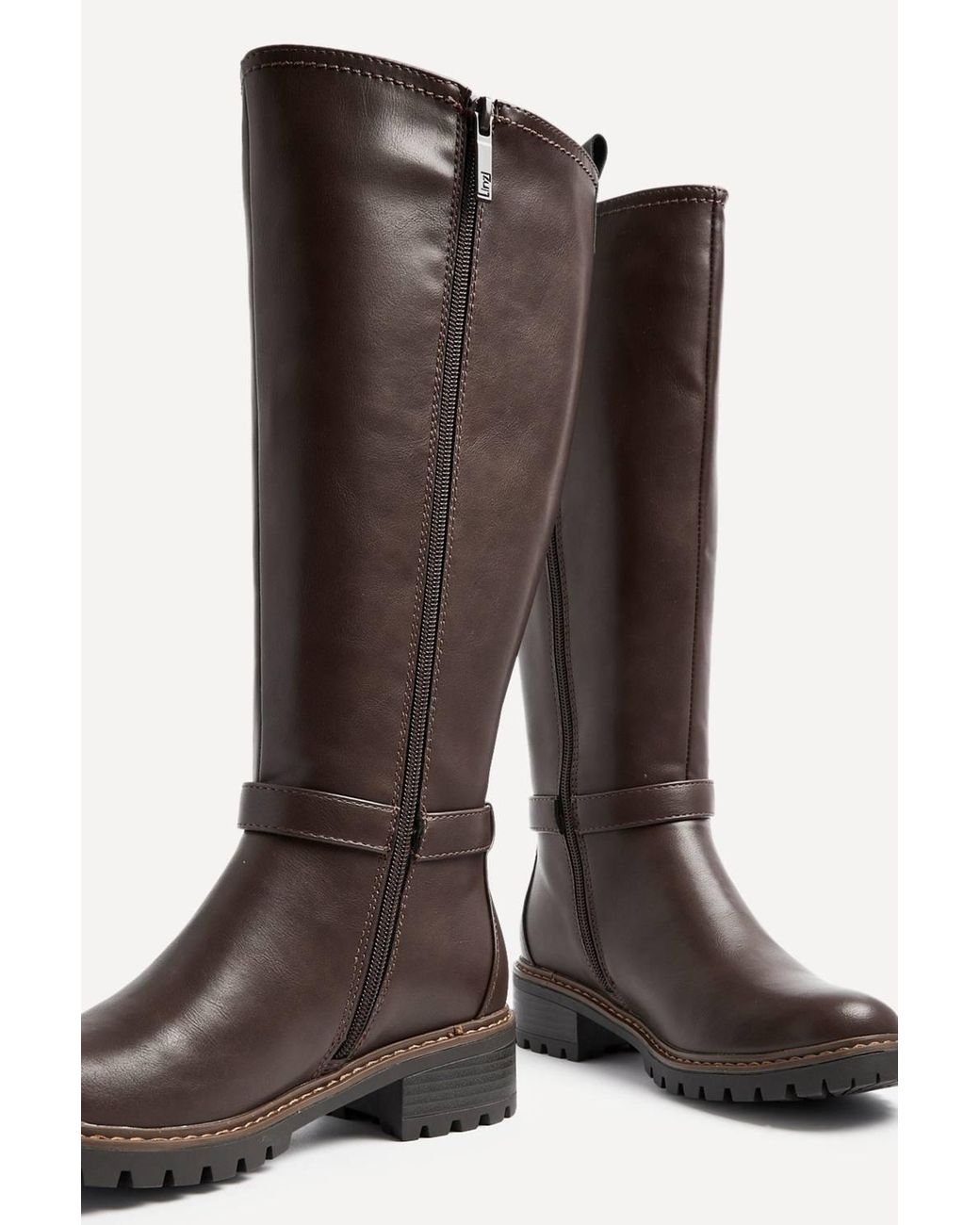 Linzi Brown Gilded Long Low Boots