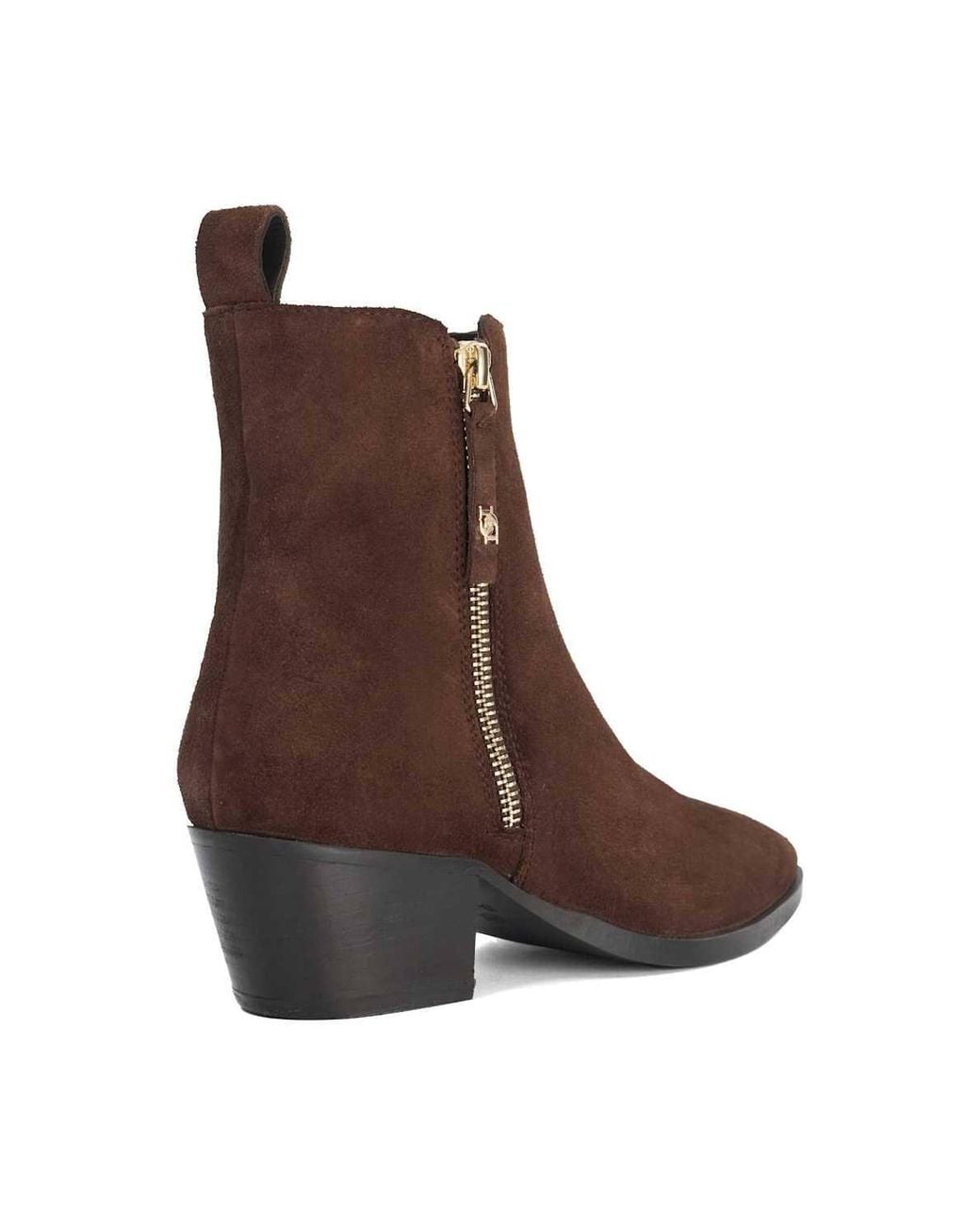 Dune Brown 'Paxy' Suede Ankle Boots