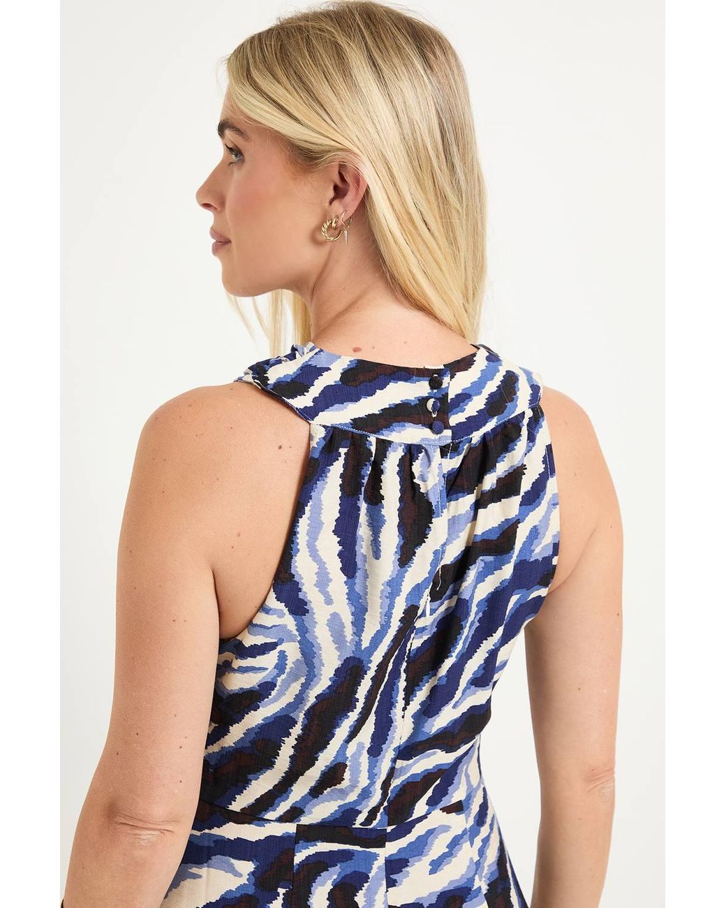 Wallis White Petite Abstract Twist Neck Maxi Dress