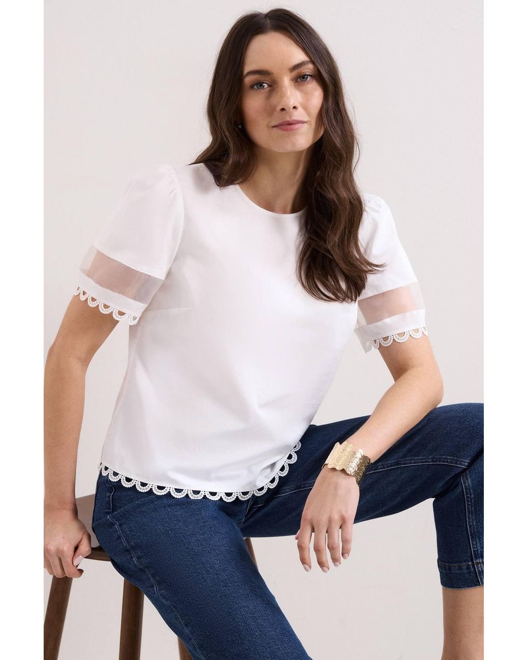 Phase Eight White Rebecca Detail Top
