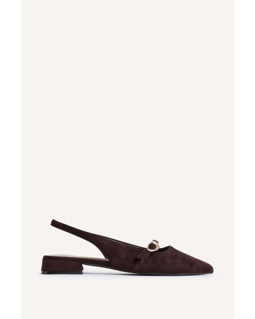 Linzi White Align Faux Suede Ballet Flats
