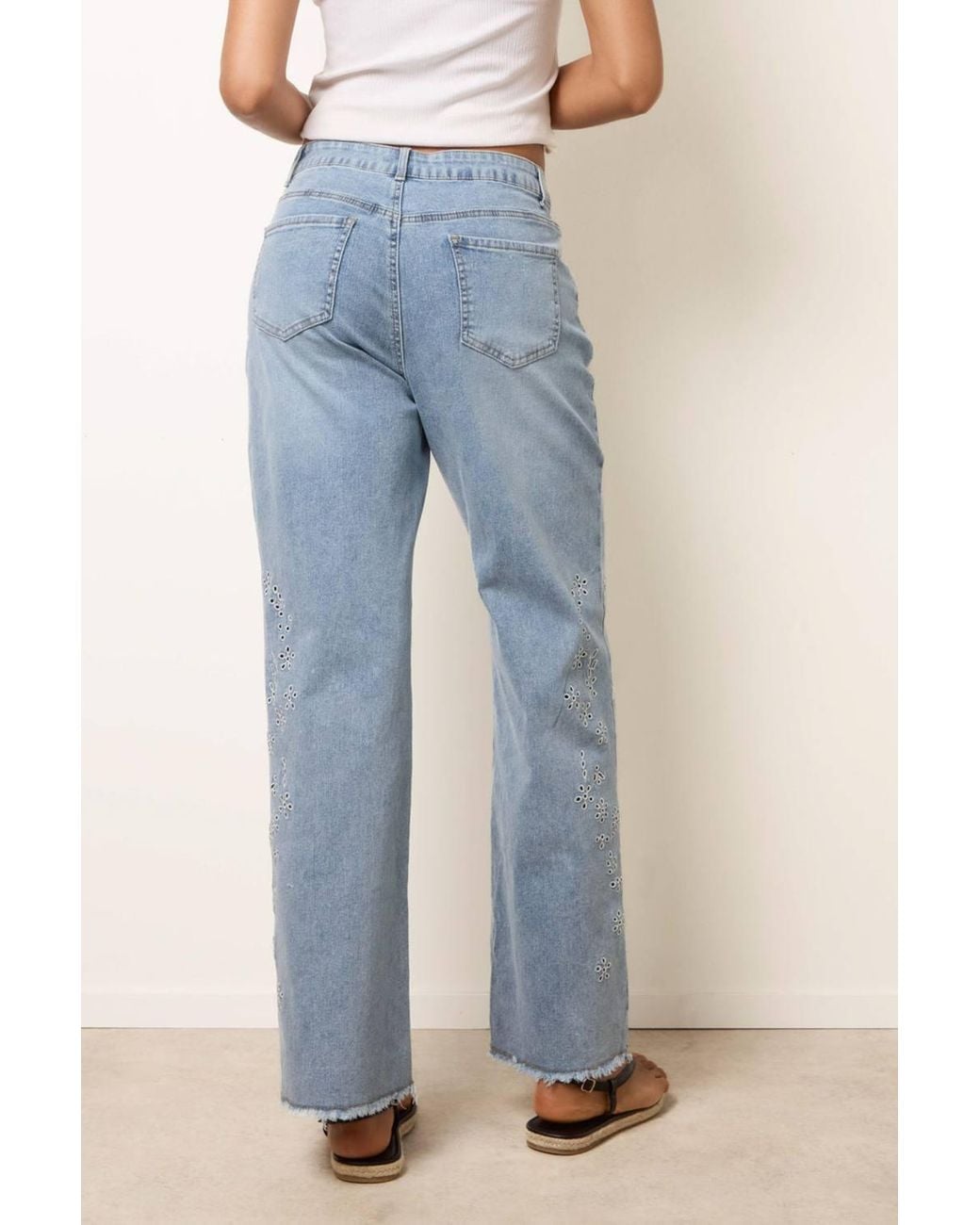 Blue Vanilla Blue Wide-Flared Slip On Jeans