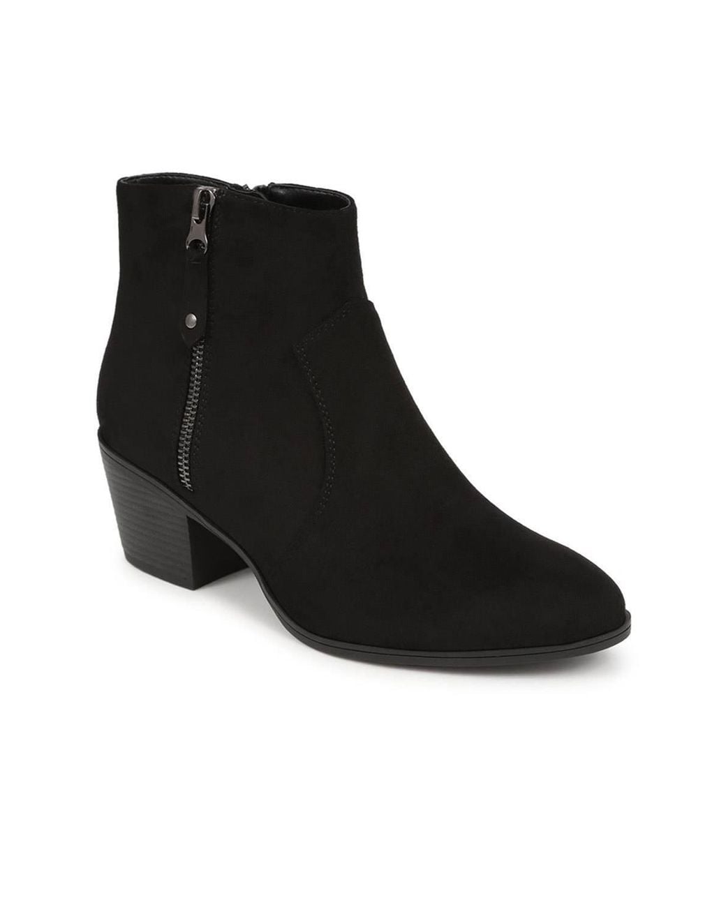Pavers Black Western-Heeled Ankle Boots