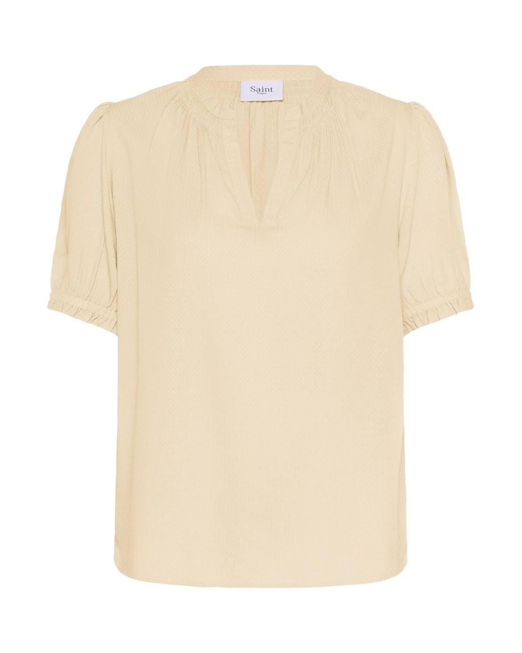 Saint Tropez Natural Brittasz Short Sleeve Blouse