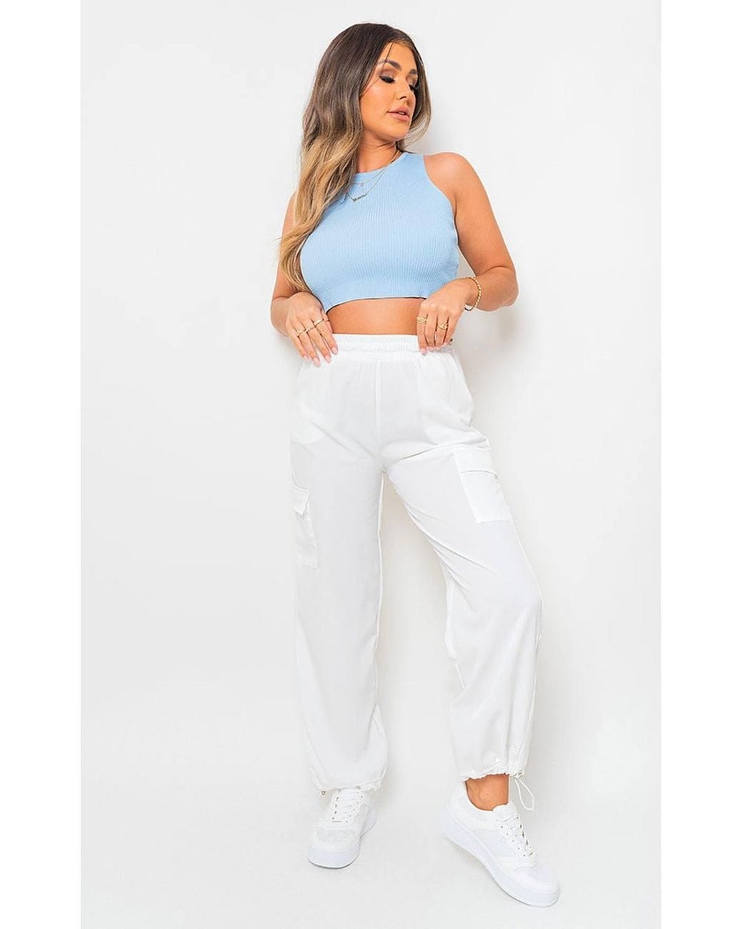 IKRUSH Green Aubree Casual Drawstring Cargo Pants