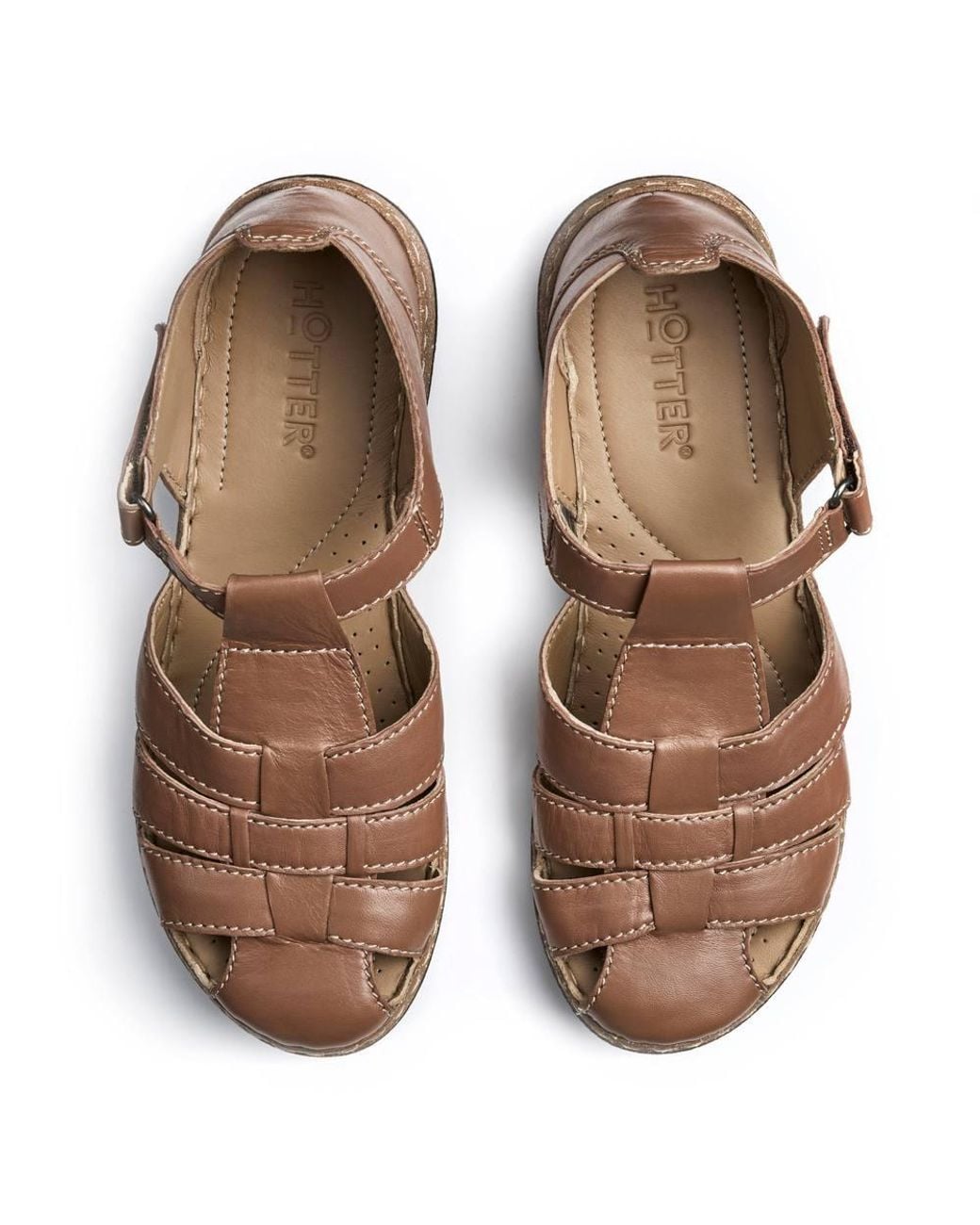 Hotter Brown Wide Fit 'Sharini' Fisherman Sandals