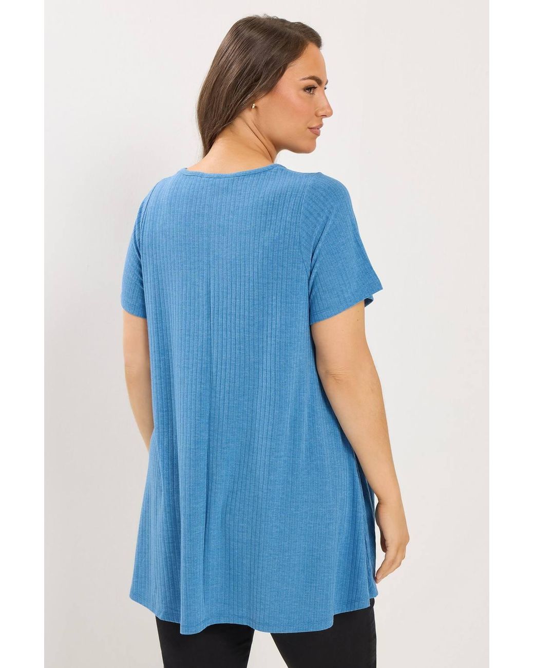 Yours Blue Shimmer Swing T-Shirt