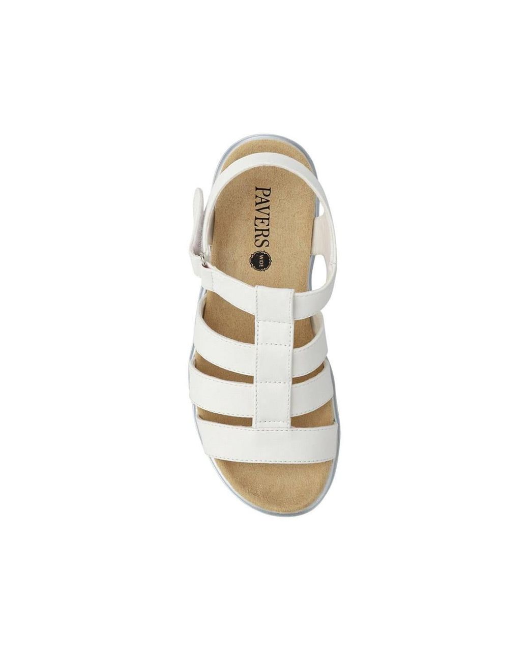 Pavers White Wide Fit Strappy Sandals