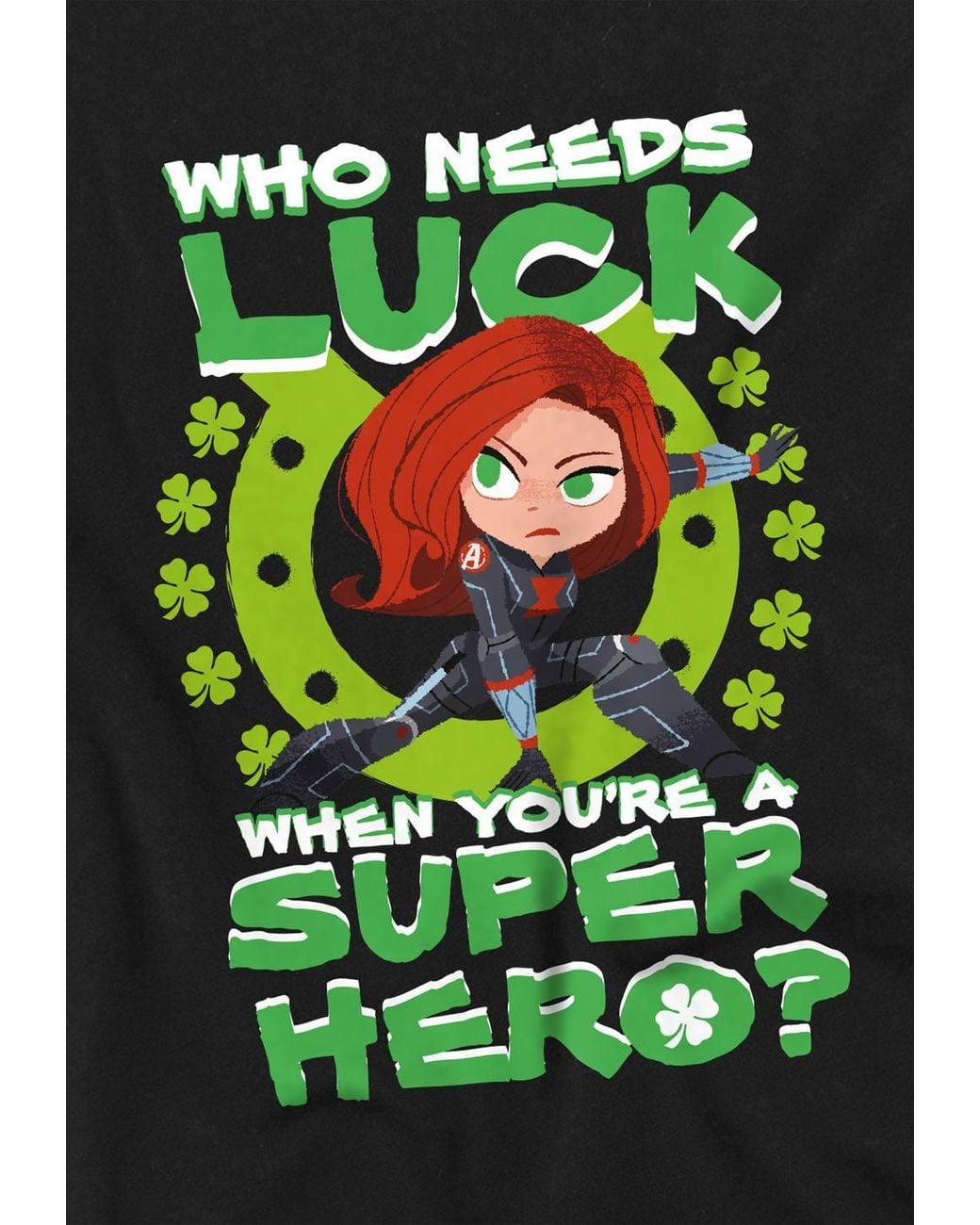 Marvel Green Widow St Patrick's Day Lucky Super Hero Long Sleeve T-Shirt