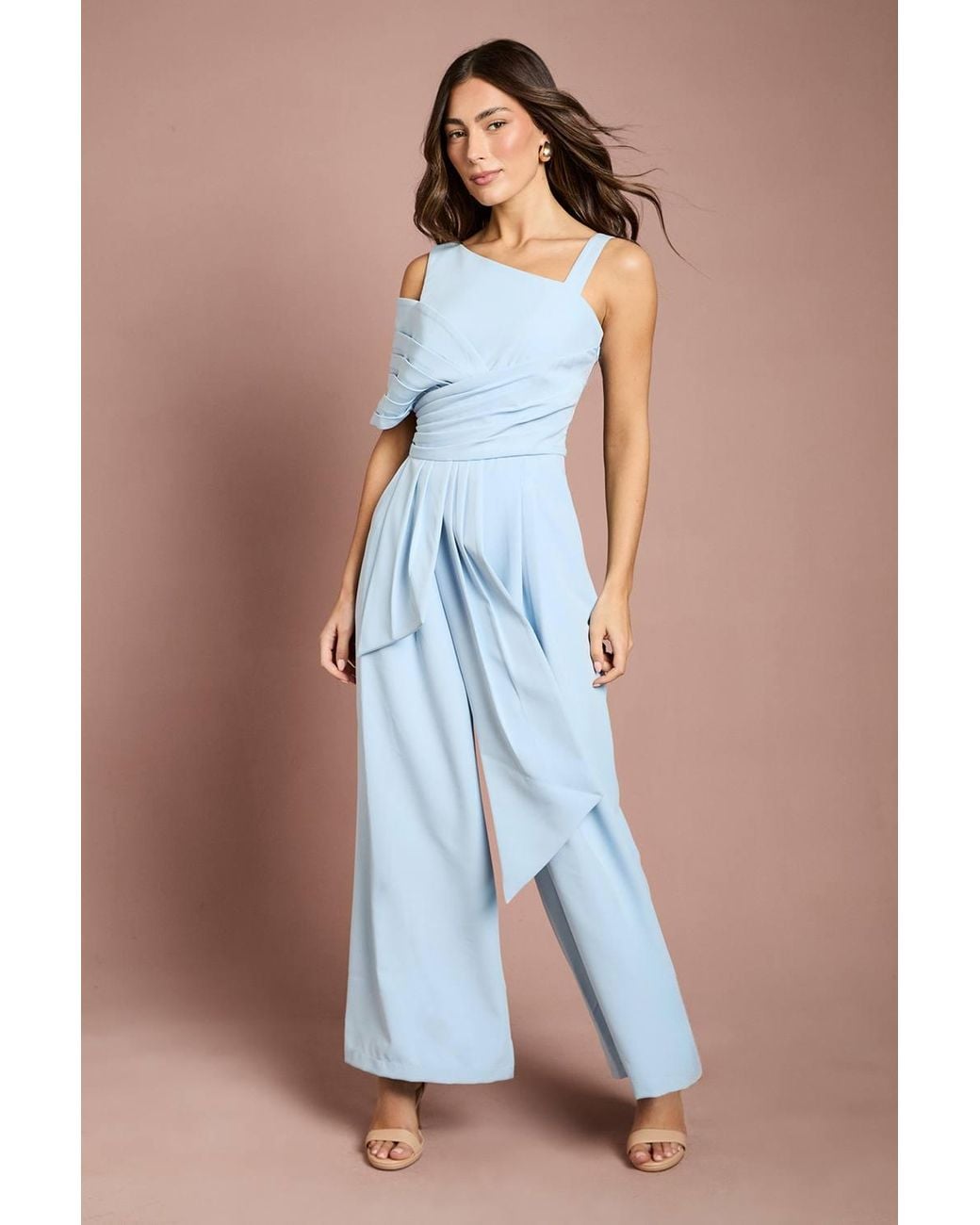 Coast Blue Bow Detail Jumpsuit