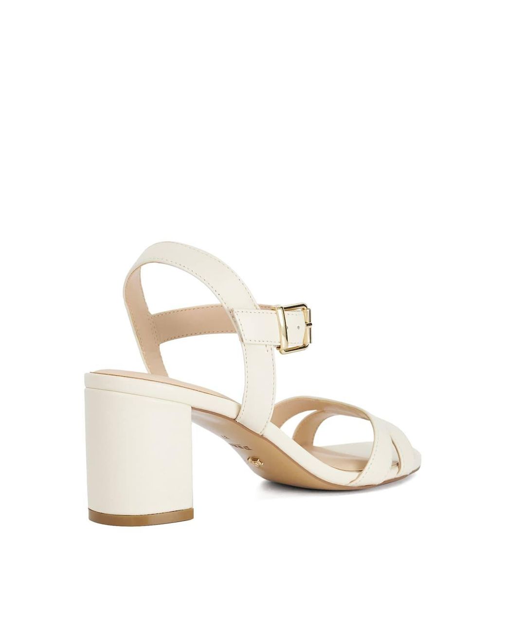 Dune White Wide Fit 'Merisa' Leather Sandals