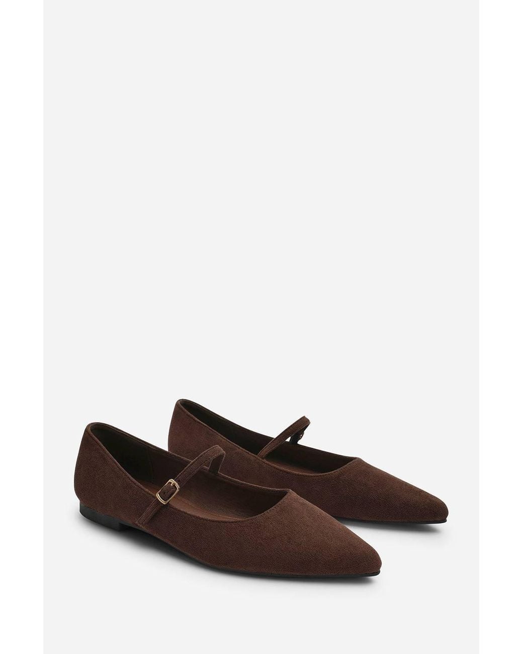 Where's That From Blue Novalee Wide Fit Girl's School Shoe Pointed Toe Mary Jane Front Strap Ballet Flats
