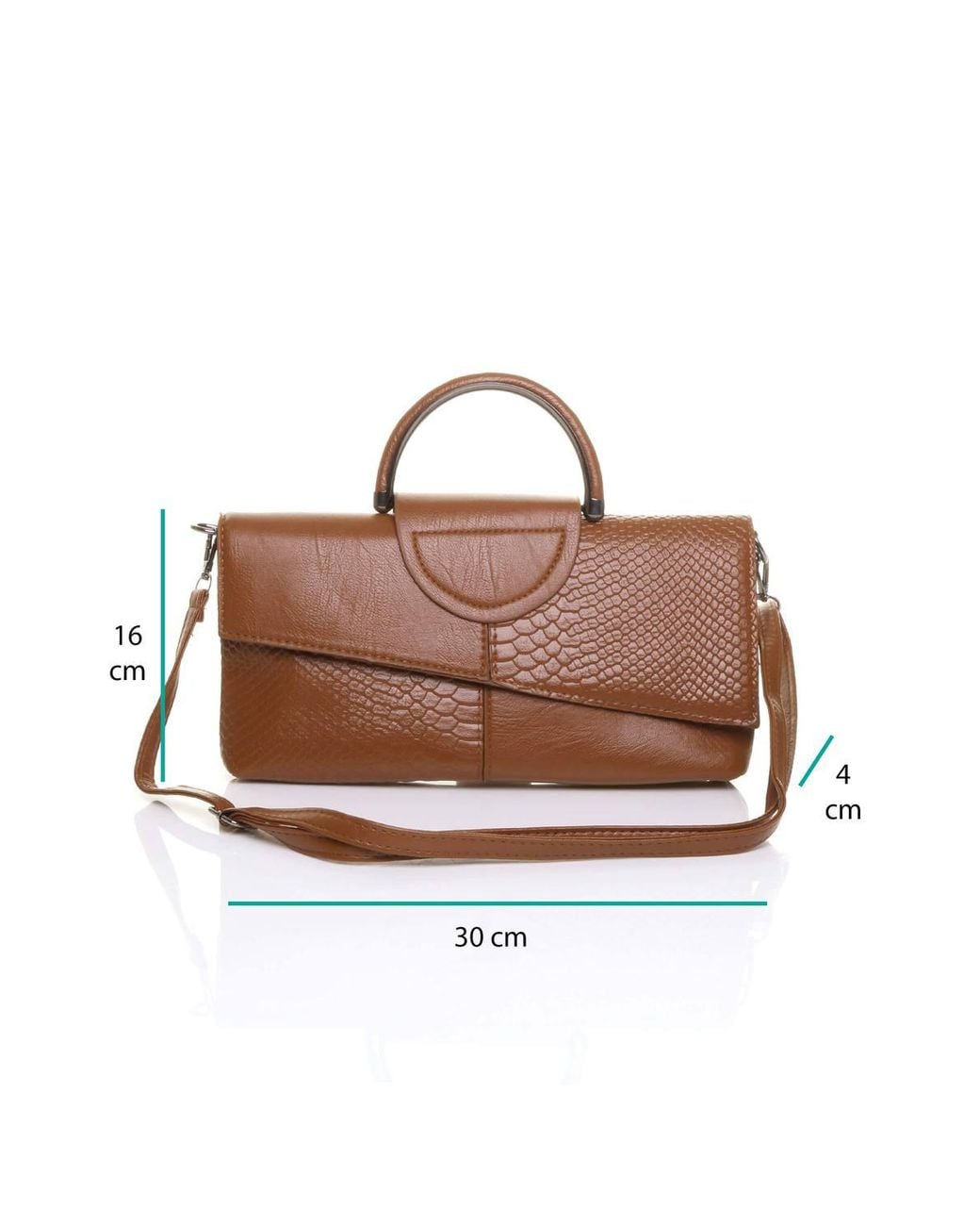 AJVANI Brown Snake Smart Casual Shoulder Strap Envelope Bag