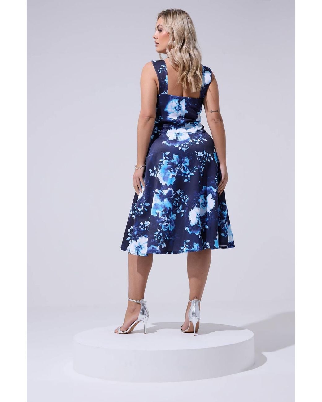 Yours Blue Floral Skater Dress