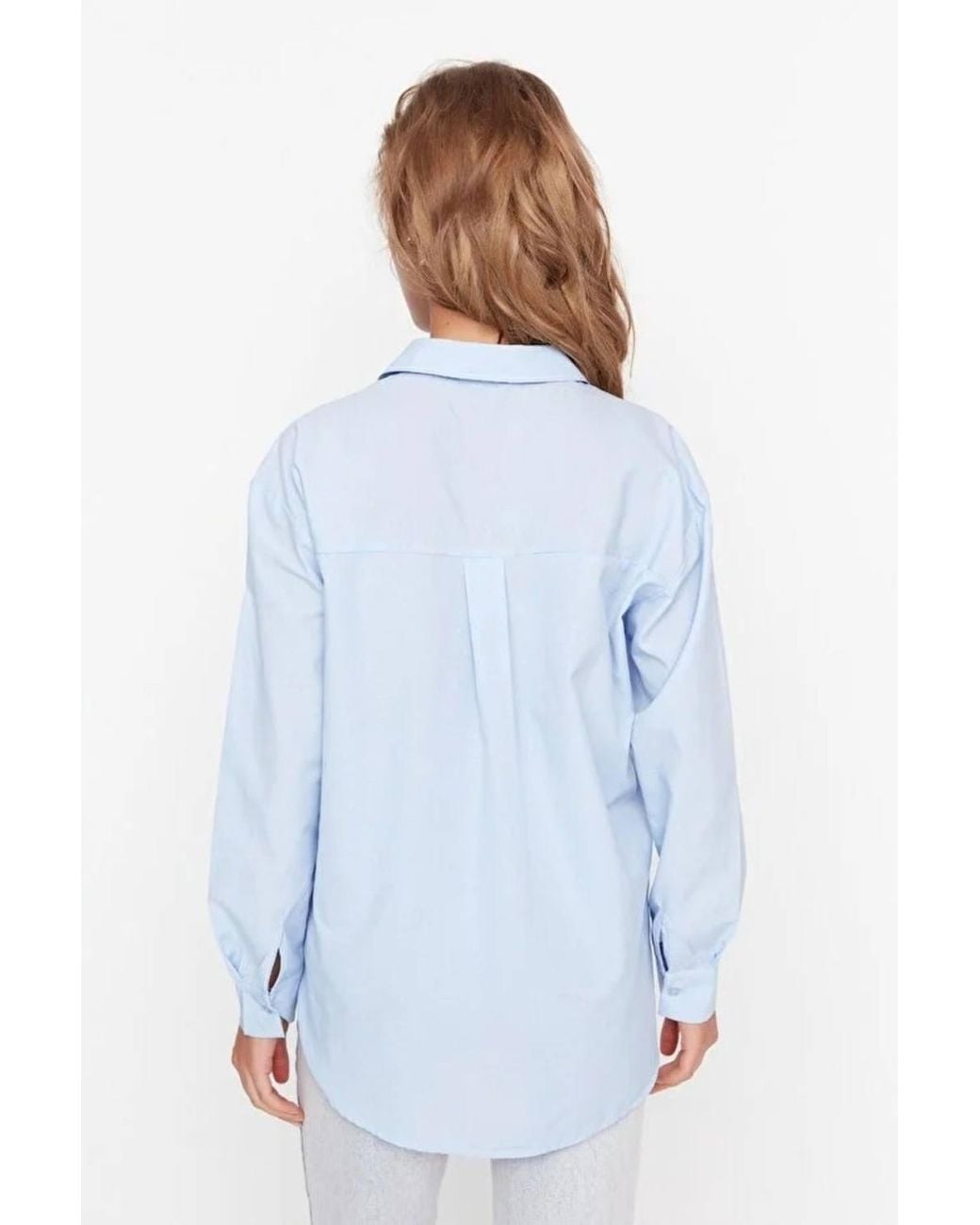 WOVCOR White Loose Fit Cotton Woven Shirt