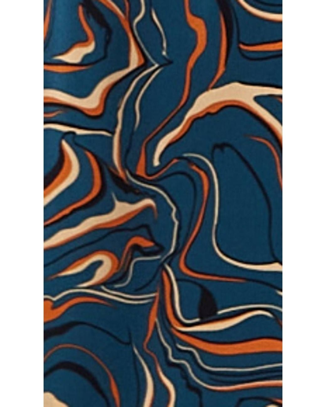 Liquorish Blue Scribble Print Maxi Wrap Dress W/ Kimono Sleeves