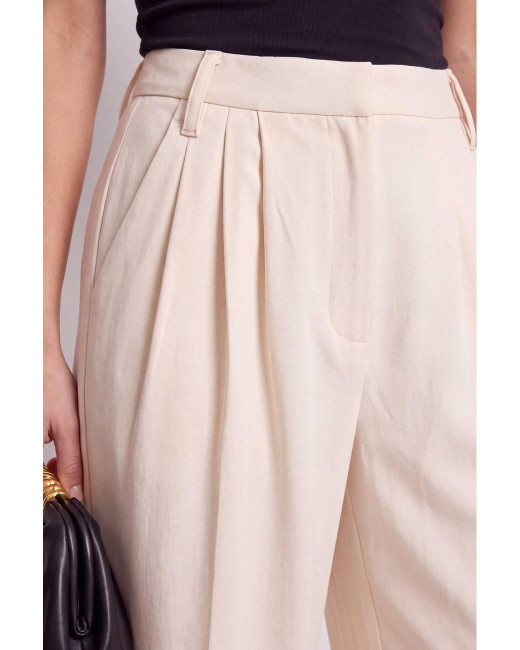 MissPap Natural Tailored Pleat Front Wide Leg