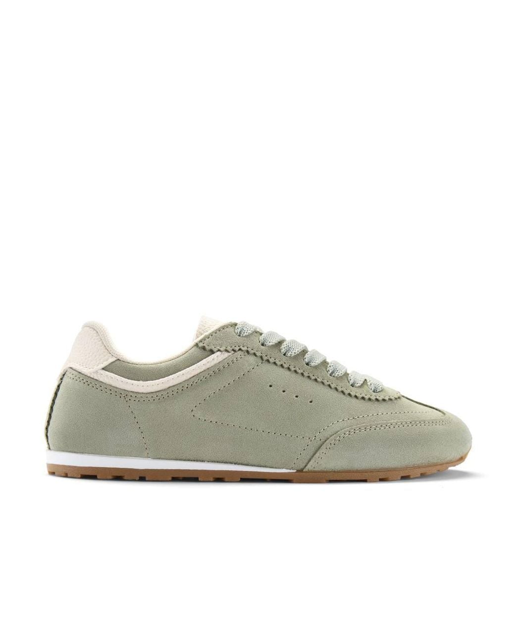 Clarks Green Lorenza Lace Sage Suede Trainers