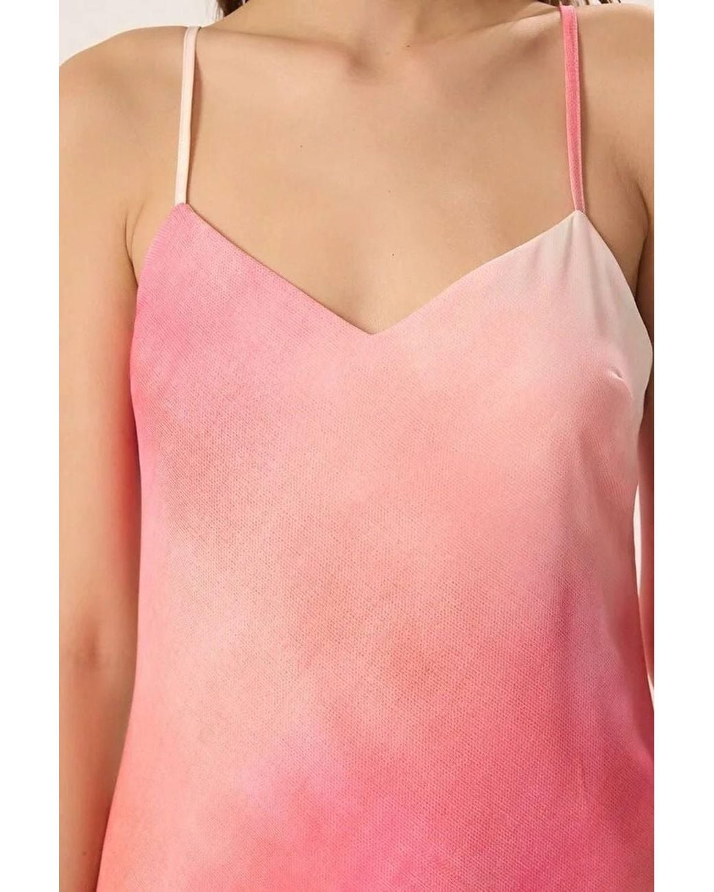 WOVCOR Pink Ombre Strappy Satin Look Maxi Dress