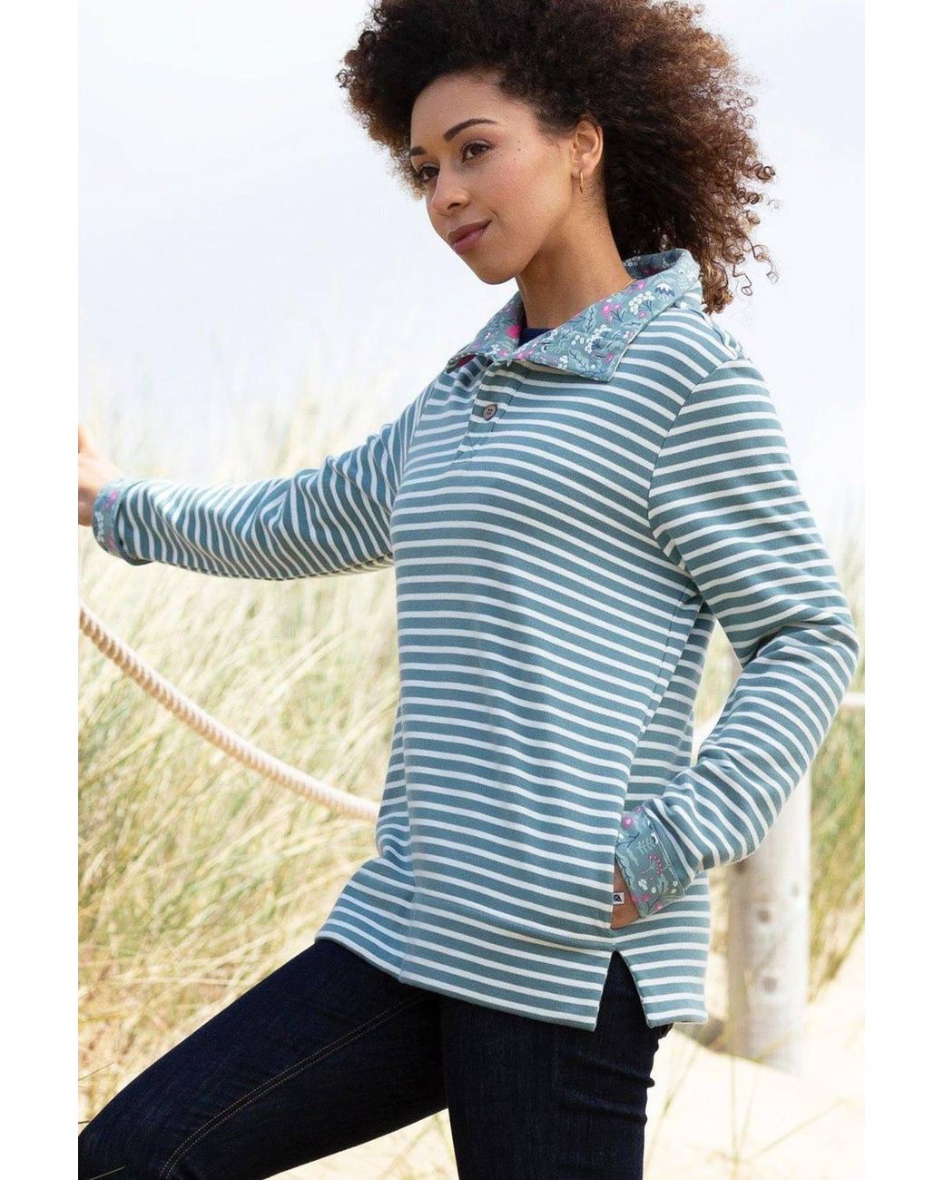 Kite Gray Weymouth Button Neck Sweatshirt
