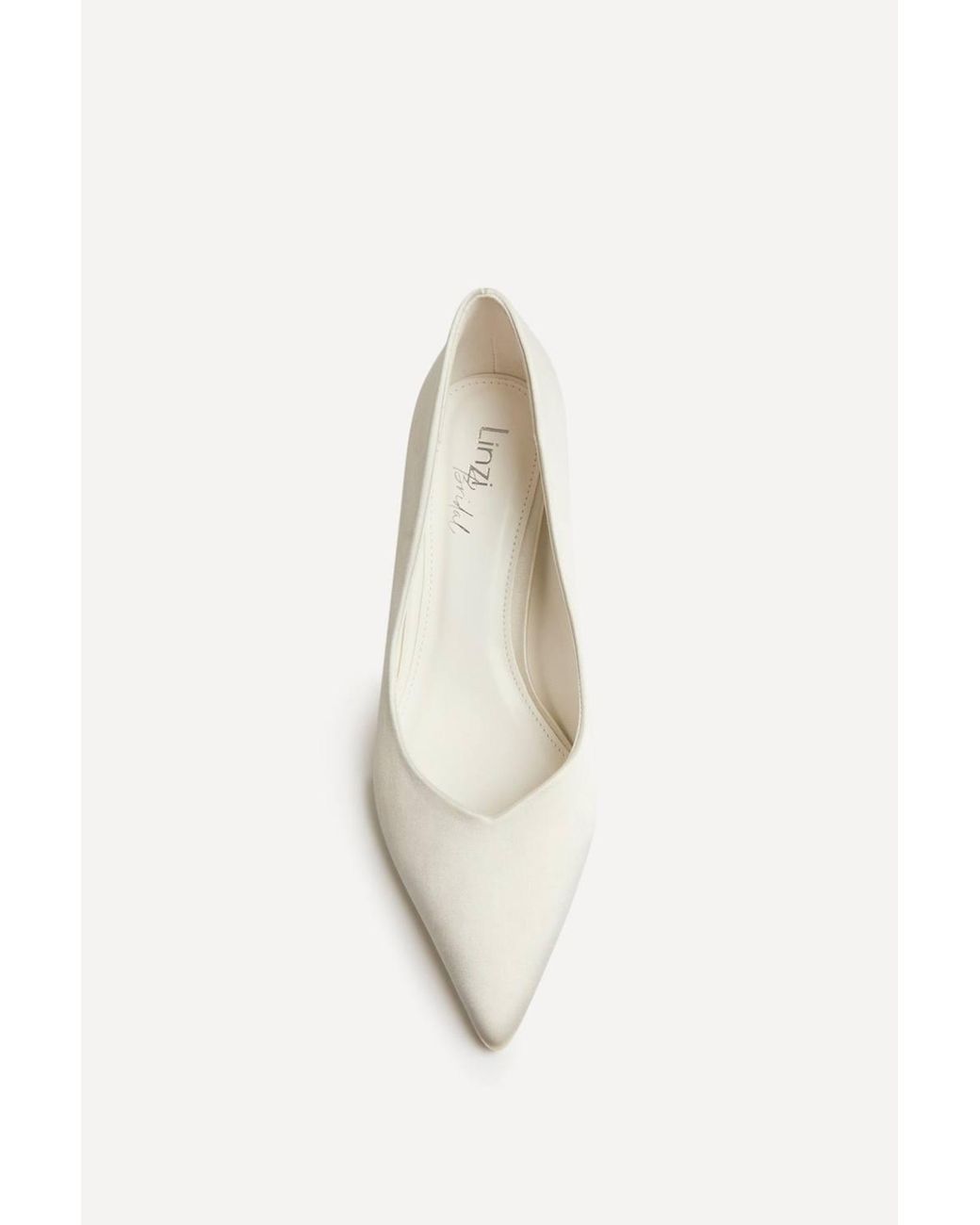 Linzi White Classic Bridal Ivory Satin Court Heels