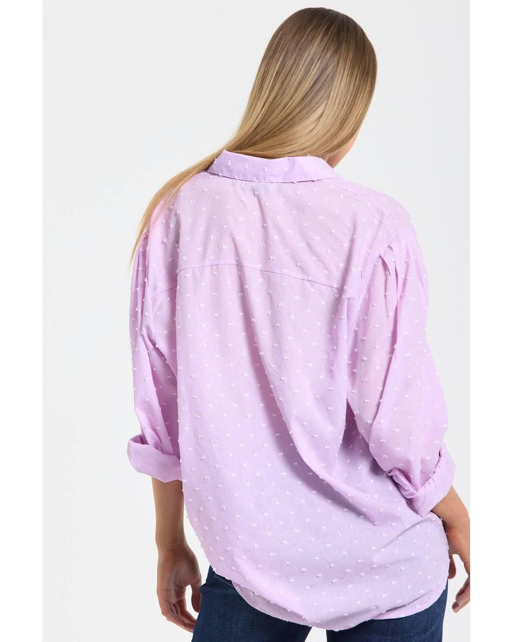 Liquorish White Dobby Chiffon Oversized Shirt
