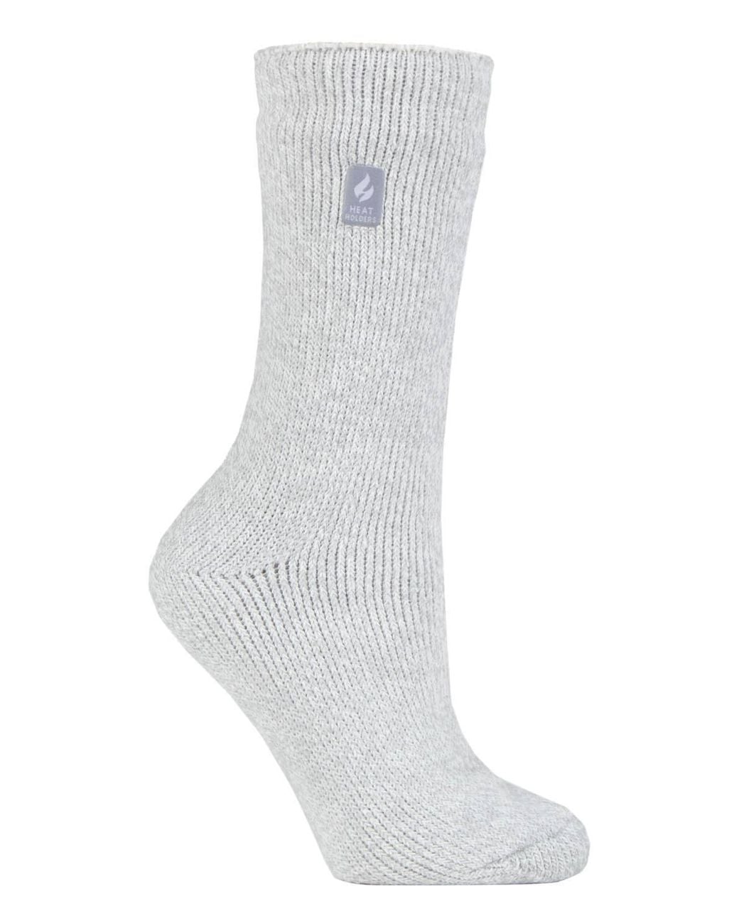 Heat Holders White Twist Patterned Thick Winter Warm Thermal Socks