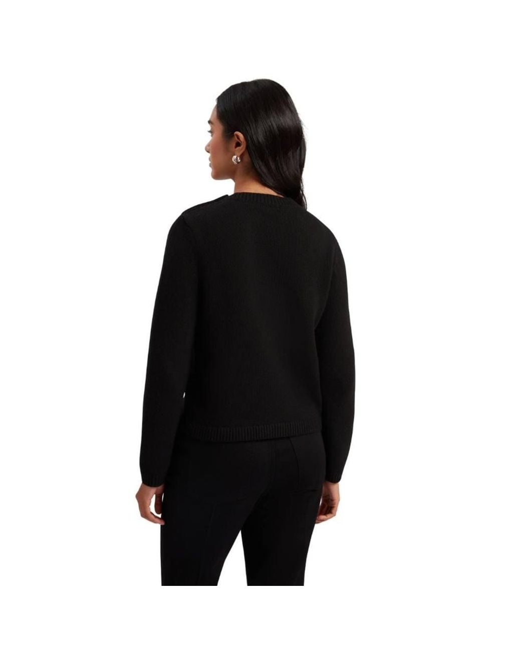 Ted Baker Black Janha Long Sleeve Crew Neck Sweater