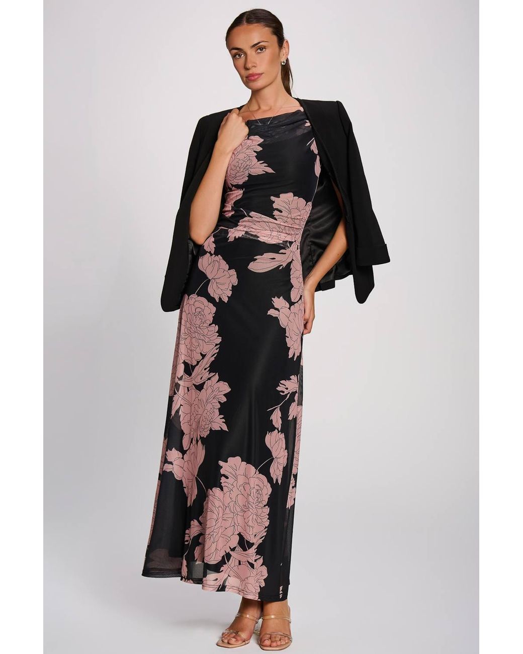 Jolie Moi White Multiway Neckline Mesh Maxi Dress