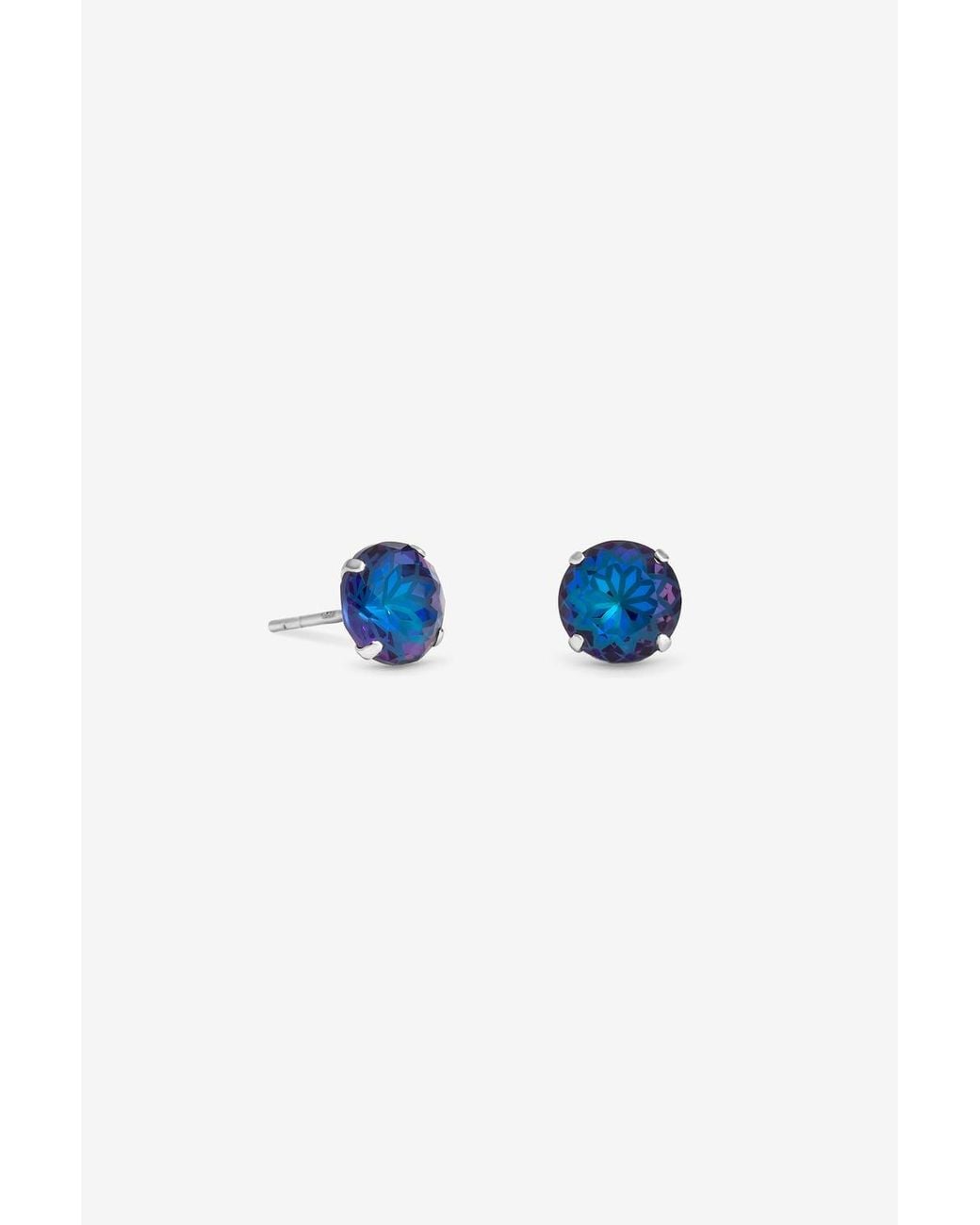 Simply Silver Blue Sterling Plated Sapphire Stud Earrings