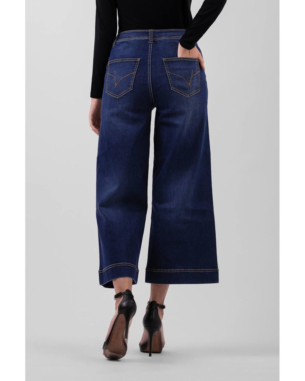 Enorsia Blue Wide Leg Culottes Jeans