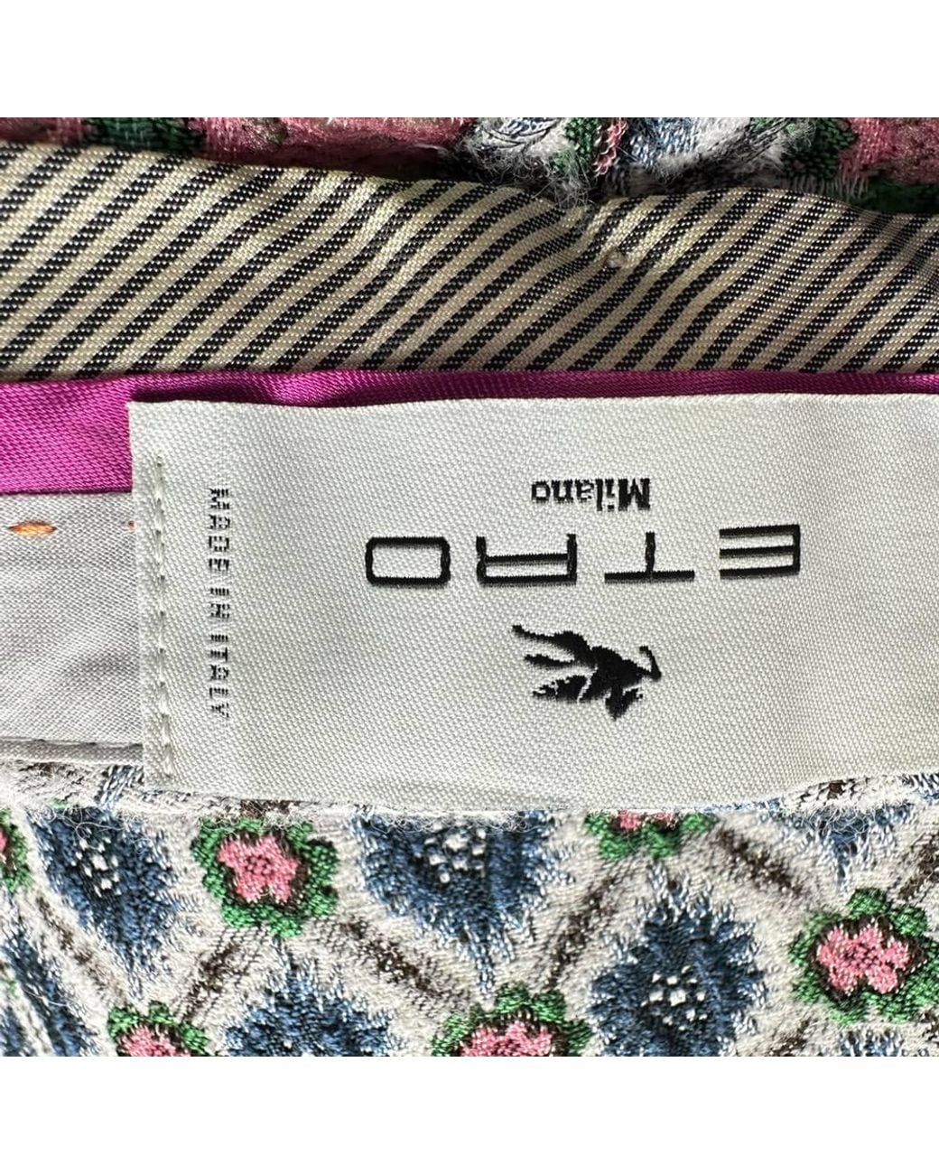 Etro Gray Preloved Abstract Print Casual Trousers