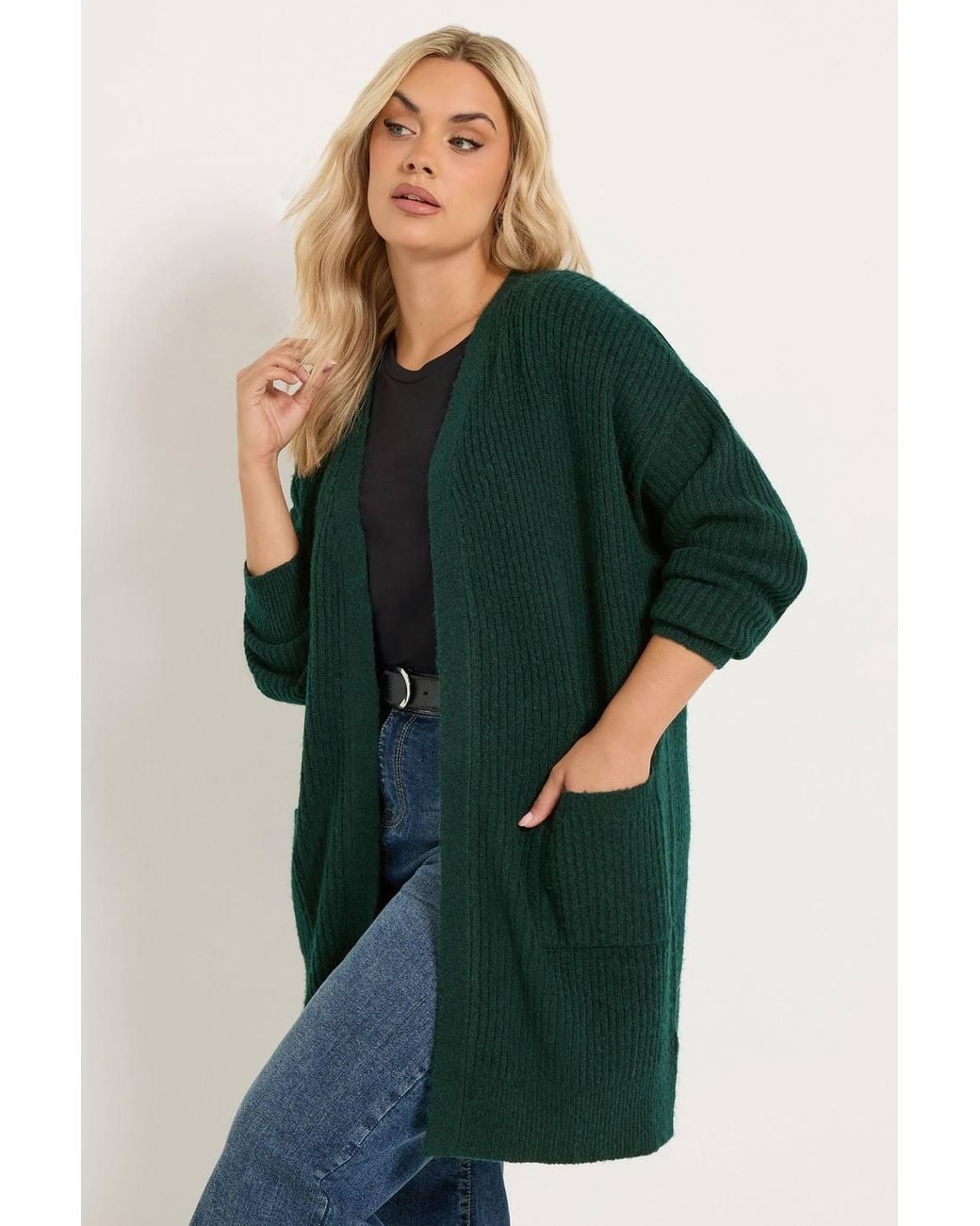 Yours Green Knitted Longline Cardigan