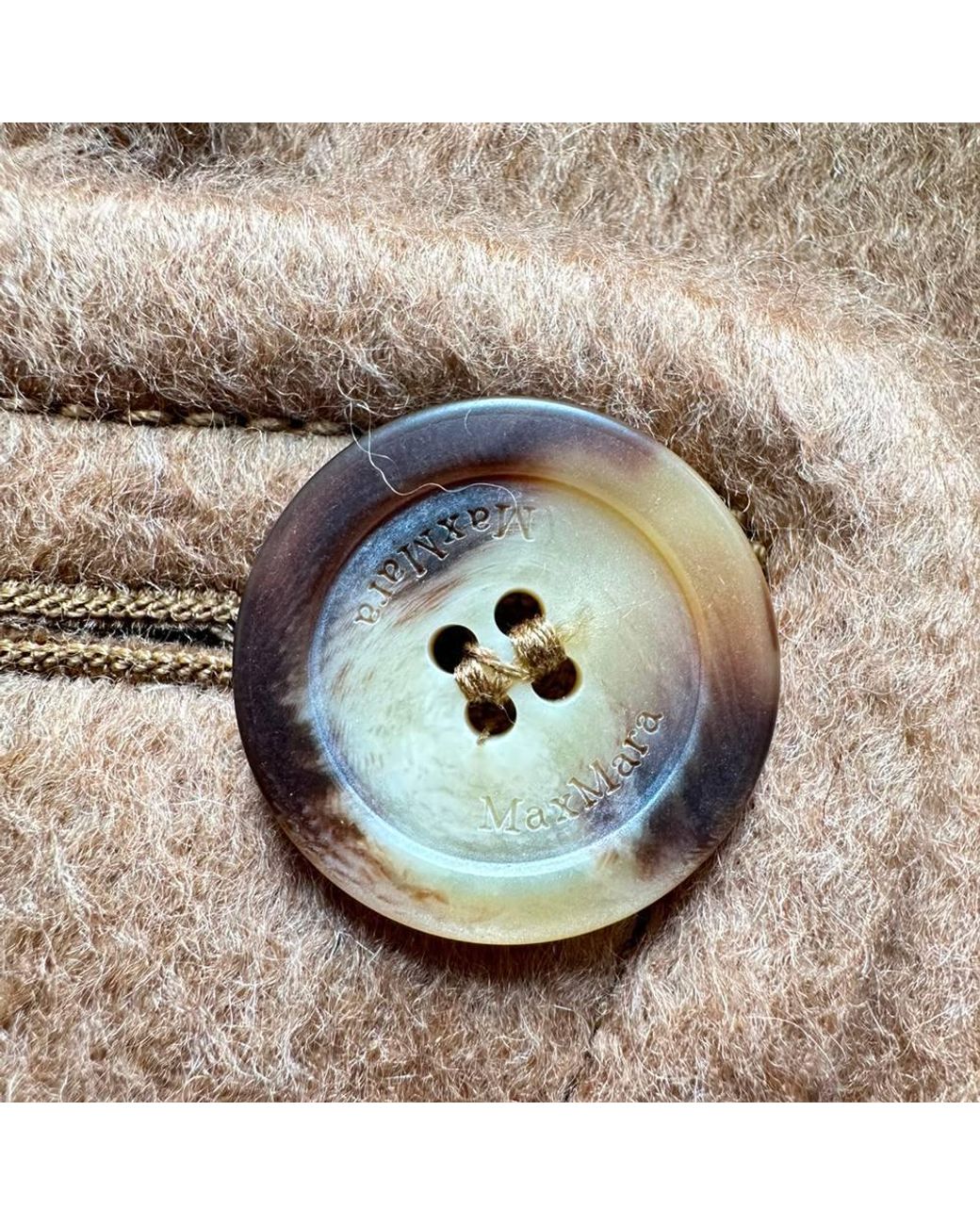 Max Mara Brown Preloved Canapa Relaxed-Fit Cape Coat