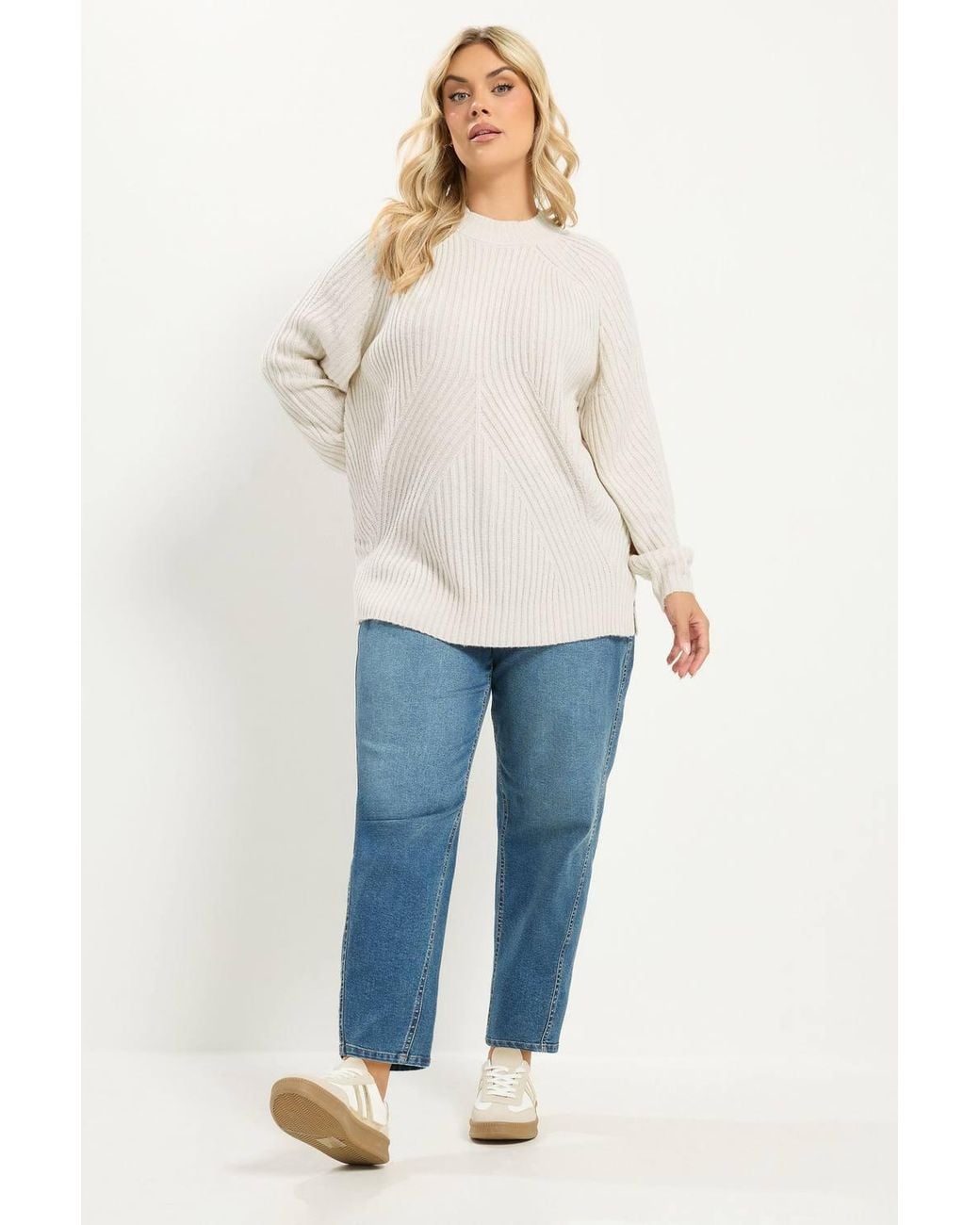 Yours White Stitch Detail Jumper