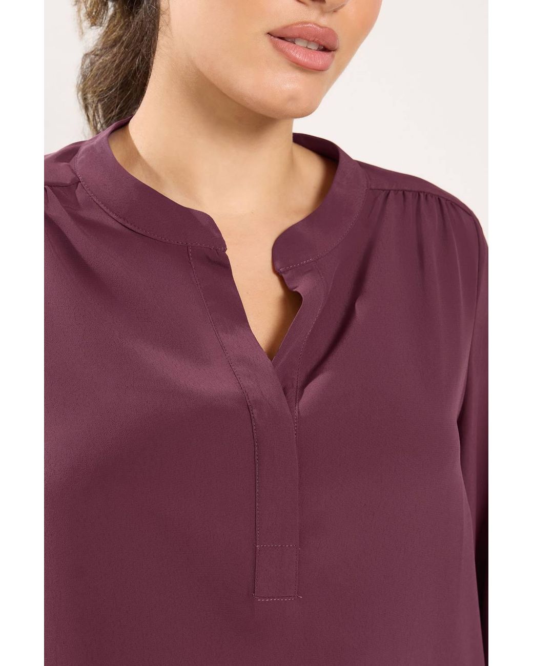 Yours Purple Half Placket Blouse