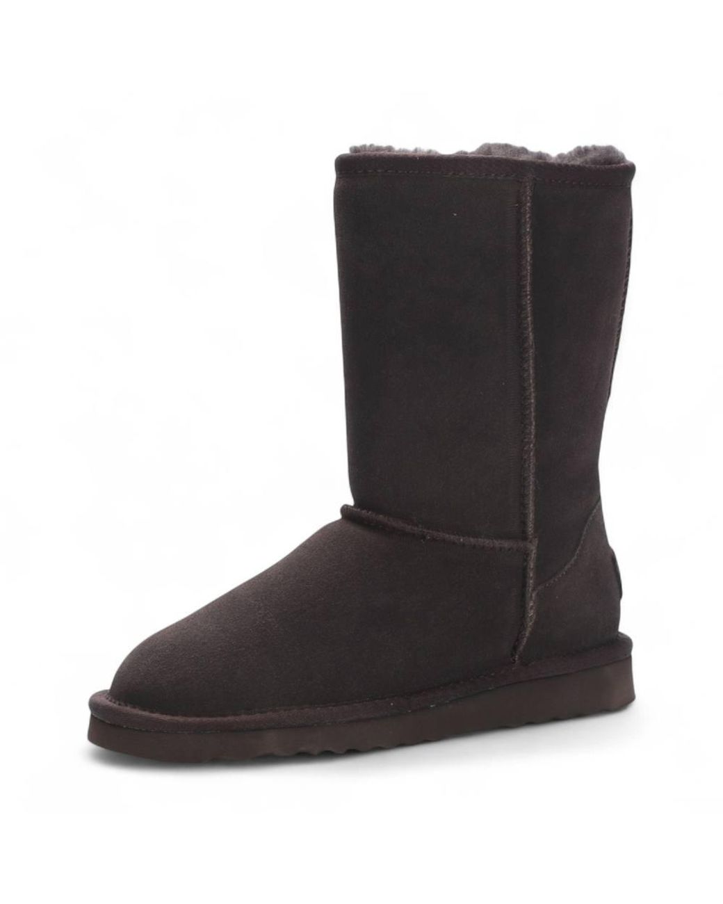 Infinity Leather Black Genuine Sheepskin Suede Slip-On Ankle Winter Boots