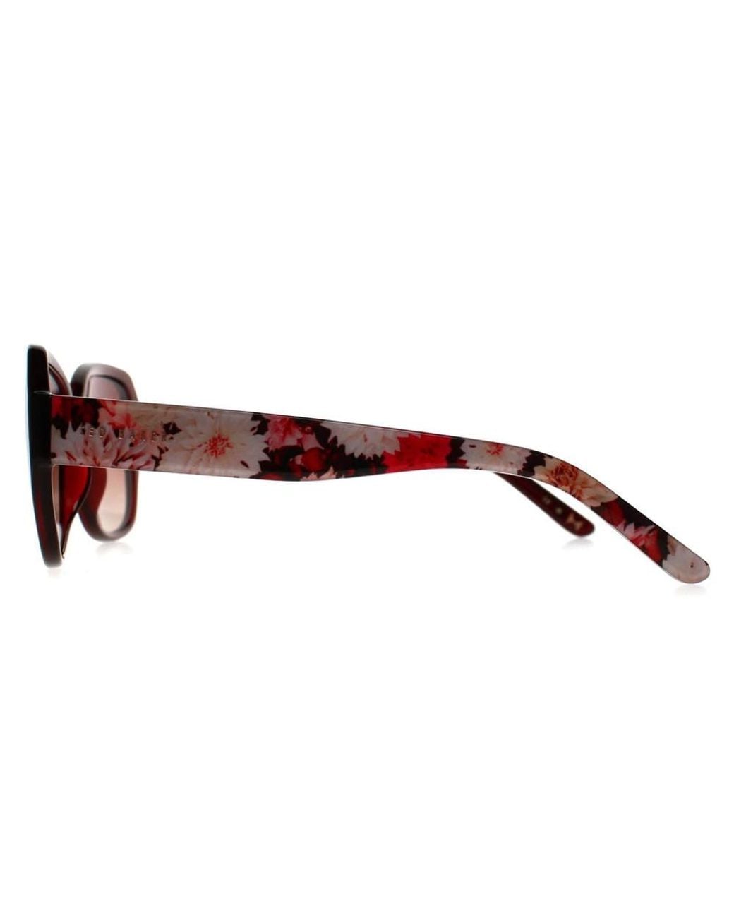 Ted Baker Brown Square Burgundy Flowers Gradient Tb1606 Mae