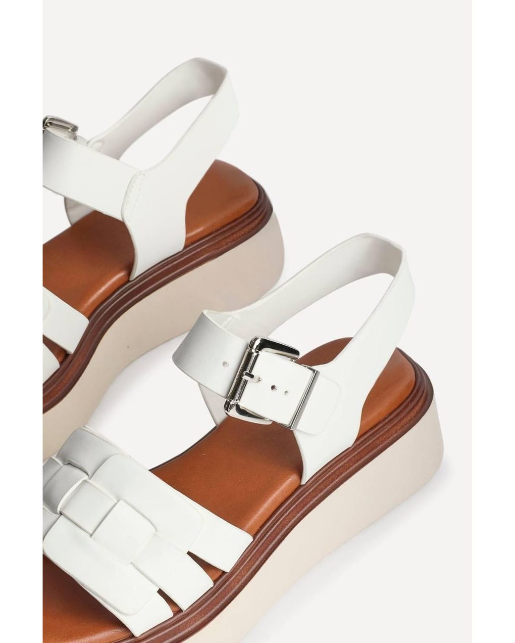 Linzi White Zuri Flatform Sandals