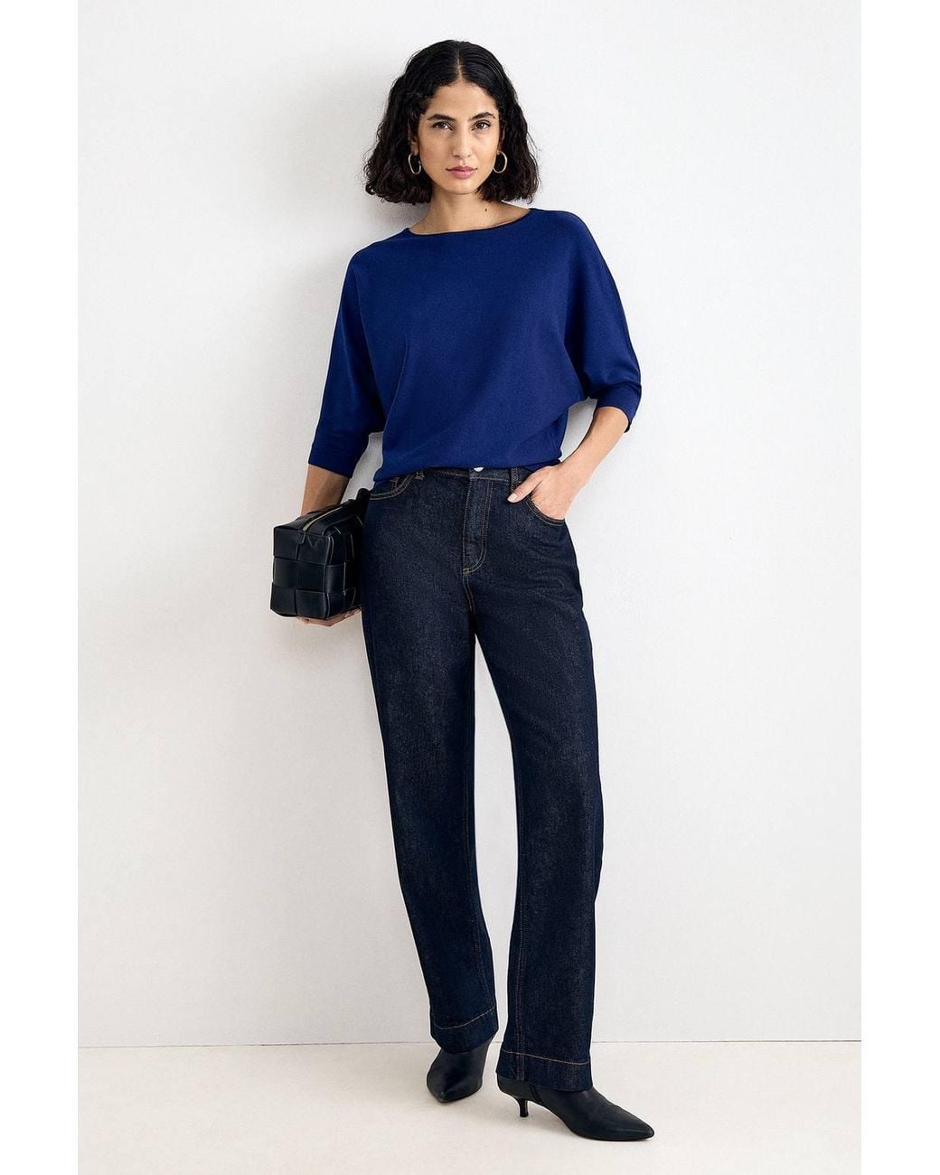 Phase Eight Blue Cristine Chic Batwing Sleeves Jumper