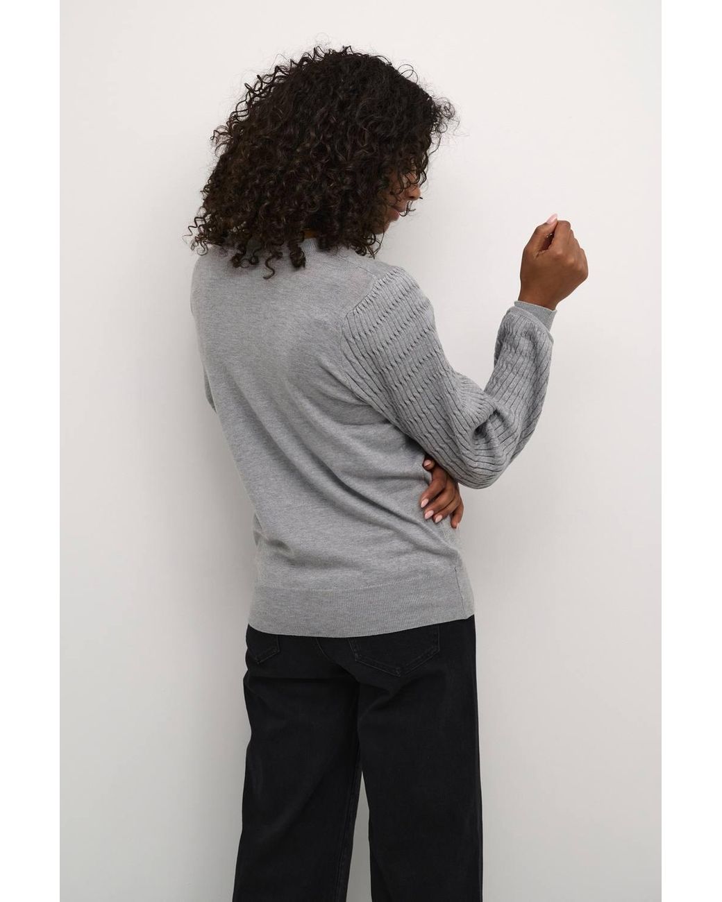 Kaffe Gray Kananna Round Neck Regular Fit Pullover