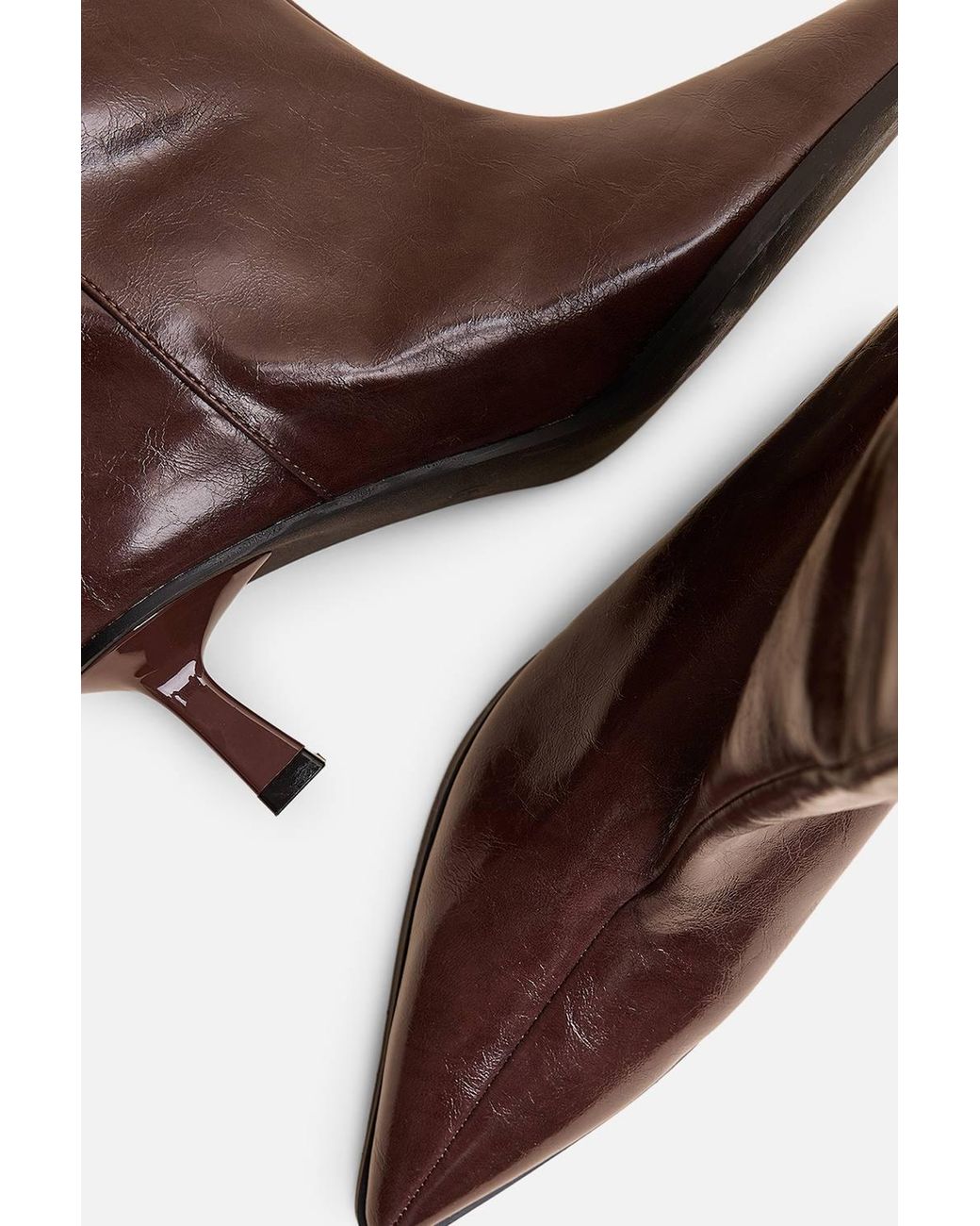 Public Desire Brown Lola Micro Kitten Heel Knee High Boots