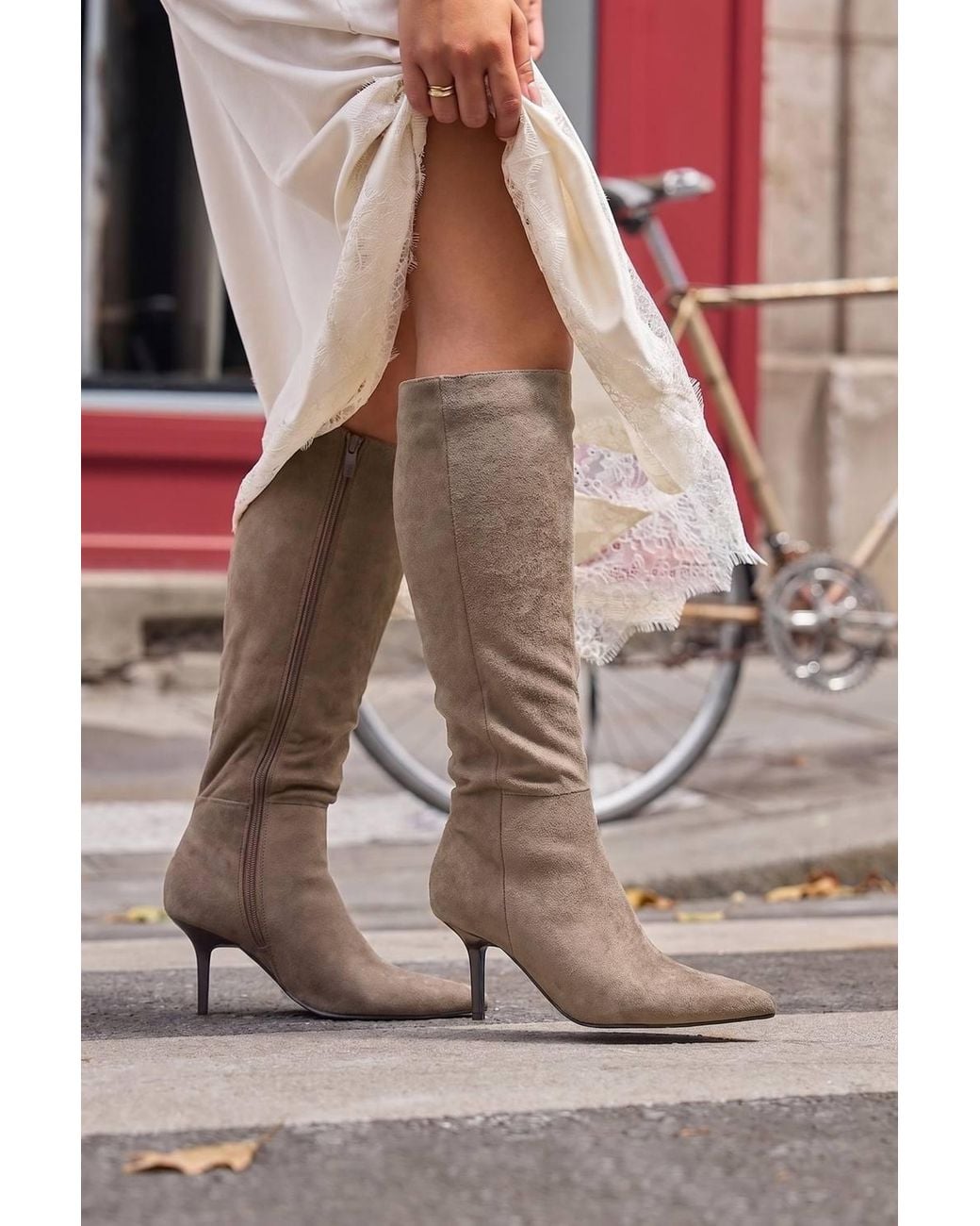Linzi Brown Define Mocha Stiletto High Leg Boots