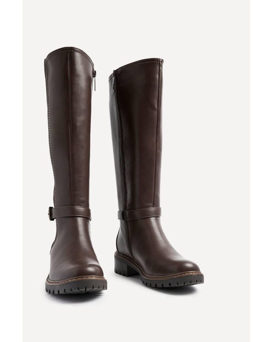 Linzi Brown Gilded Long Low Boots