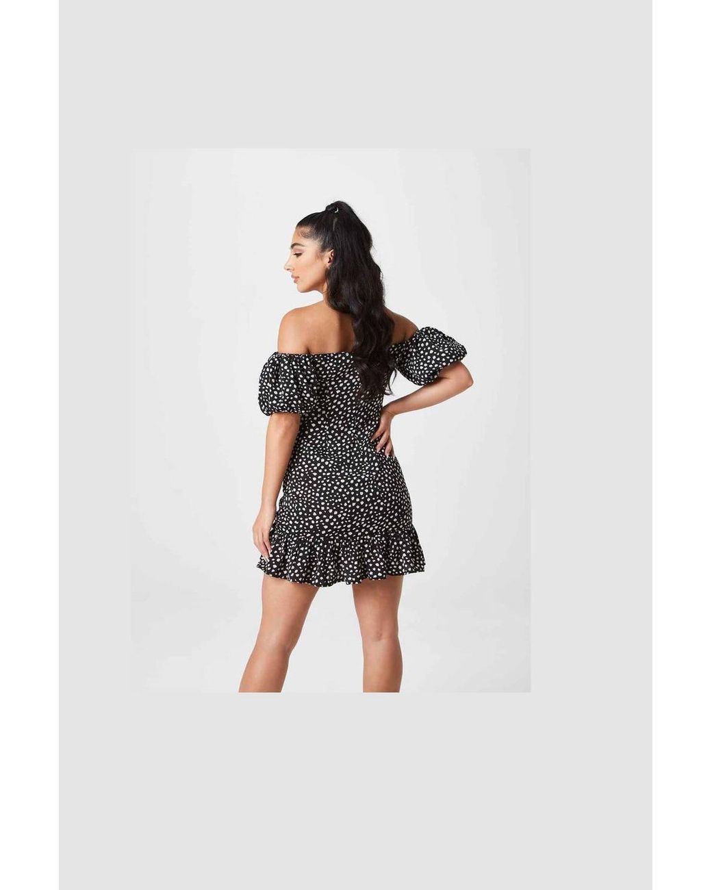 Urban Bliss Black Spot Ruched Dress