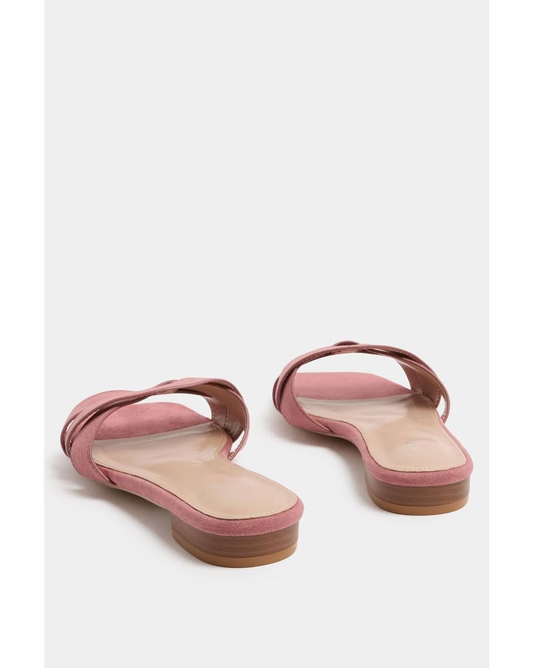 Long Tall Sally Pink Twisted Block Mule Sandals