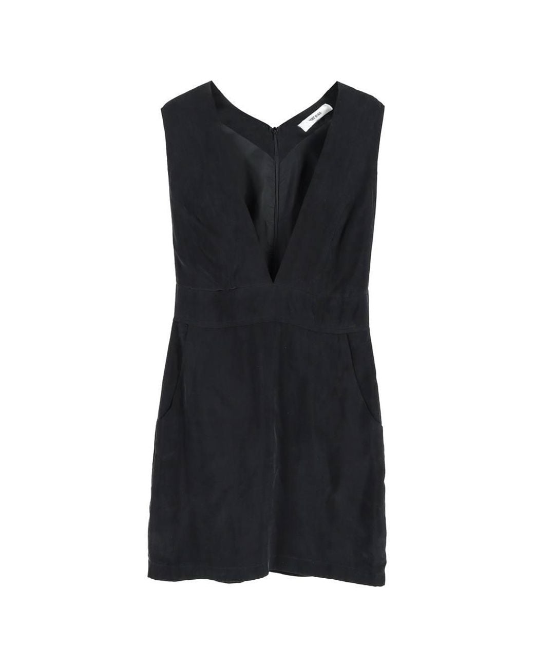 Anine Bing Black Preloved V-Neck Mini Dress Silk