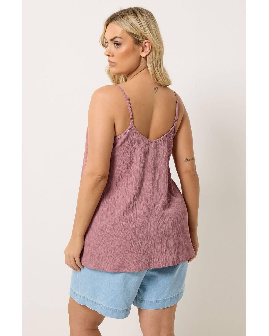 Yours Pink Gathered Textured Cami