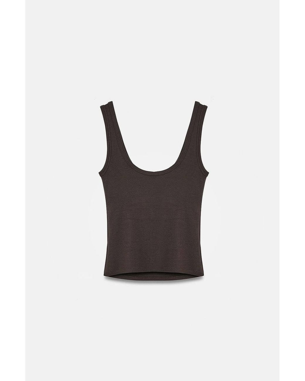 Dilvin Natural Slim Fit Sleeveless Jersey Cami Blouse