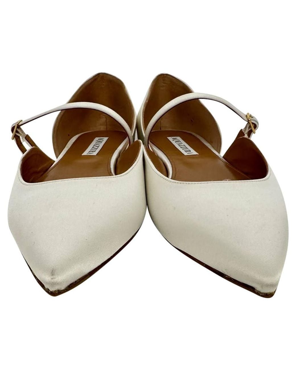 Aquazzura Metallic Preloved Bellezza Ballet Flats